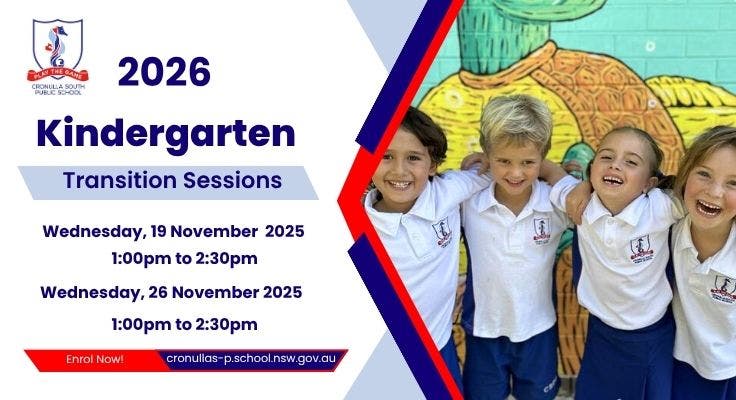 kindergarten students smiling on kindergarten transition flyer